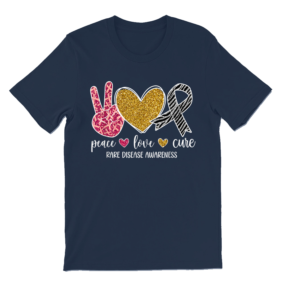 Peace Love Rare Disease Awareness Rare Disease Warrior T-shirt